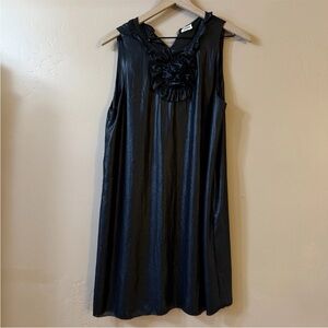 L’Agence Black Mini dress Size 2 Cocktail Sleeveless Flower Brooch minimalist